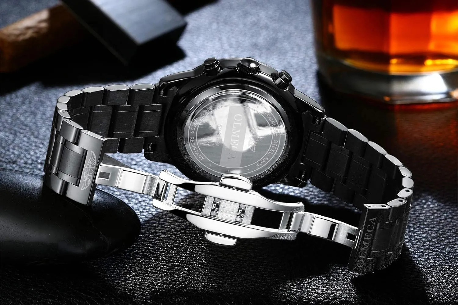 Q&P Men's Watches Luxury Fashion Casual Dress Chronograph Waterproof Military Quartz Wristwatches for Men Stainless Steel Band Gold Black evaporate blaze pack steamer reclamation suitcase DREAMING 