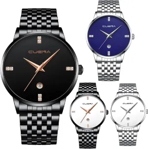 Quartz Analog Watch Bussiness Classic Men Watches with Date Waterproof Male Wrist Watches reloj para Hombre 4 Pack Men's Watches Set Stainless religion shatter Steel 