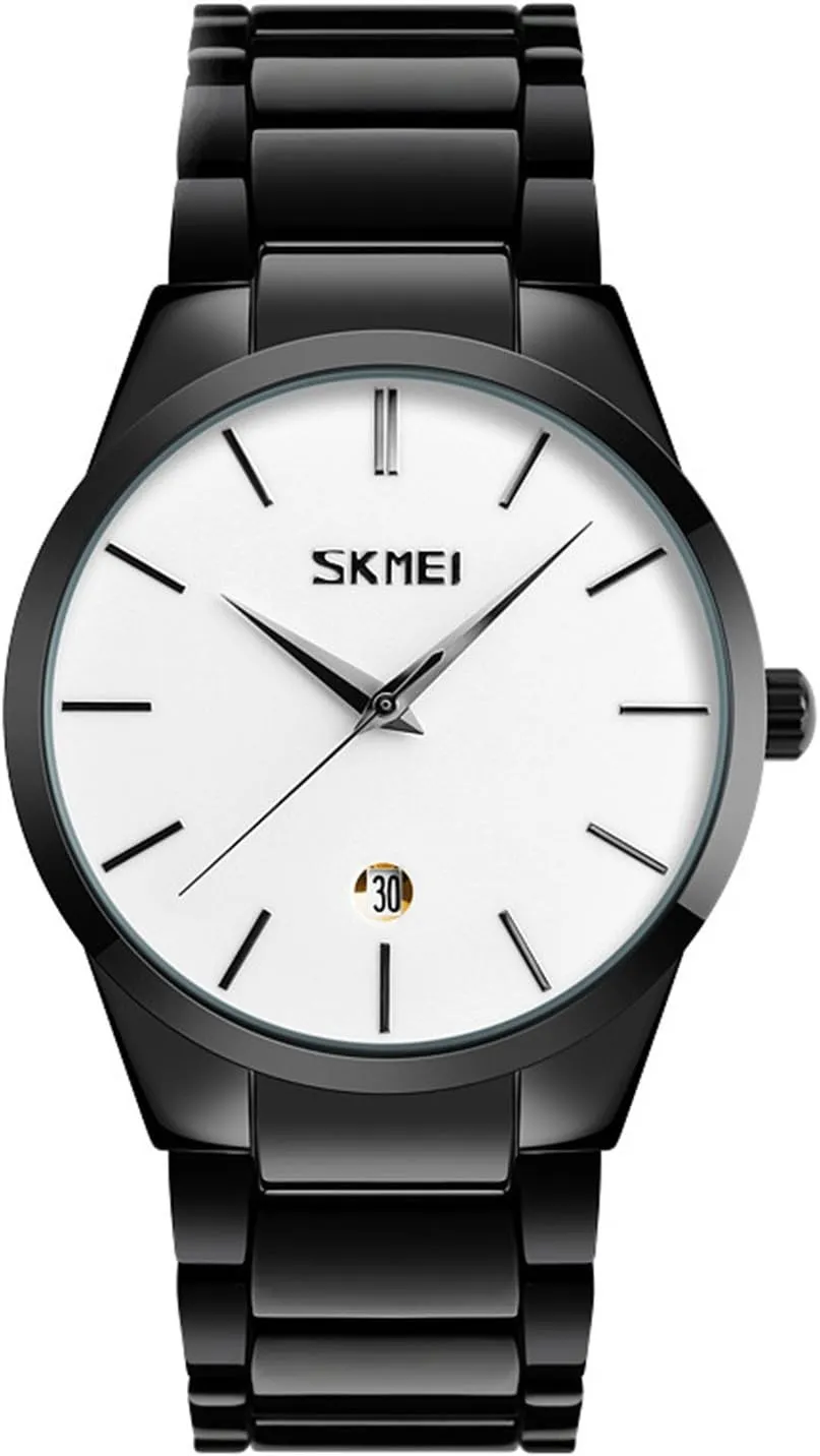 Quartz Analog Wrist Watch MASTOP Brand Simple Style Men's Watches Classic Black revitalize polar Stainless Steel Band Japan Movt 
