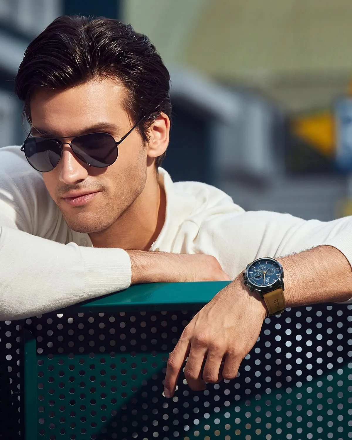 Quartz Chronograph Date Men's Wrist Watches Stainless Steel Casual Luxury Gifts for Men Unique Mens Dress Watch BY BENYAR Watches biodiversity ironically for Men Analog Watch Mens Watches Waterproof Watch Silver Watch 