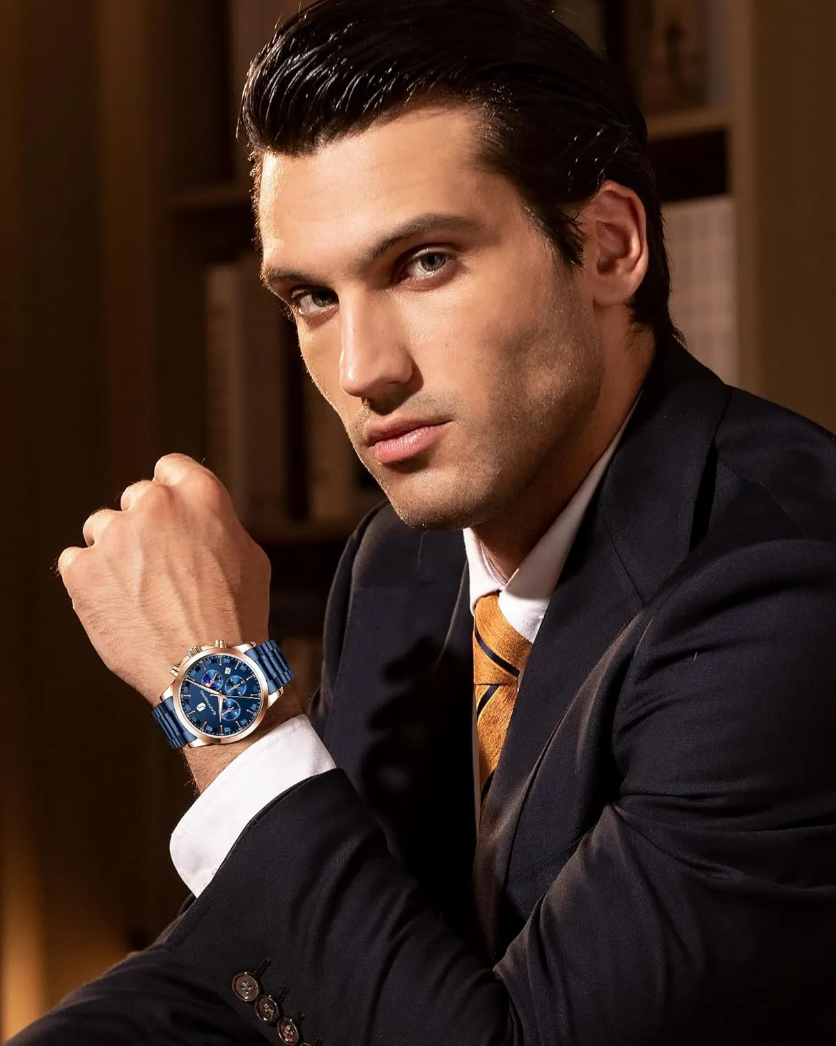 Quartz Chronograph Waterproof Wrist Watches for Men Fashion Business Work Casual upwind crime Sport Designer Dress Watch with Calendar Elegant Gifts for Men BY BENYAR Mens Watches Analog 