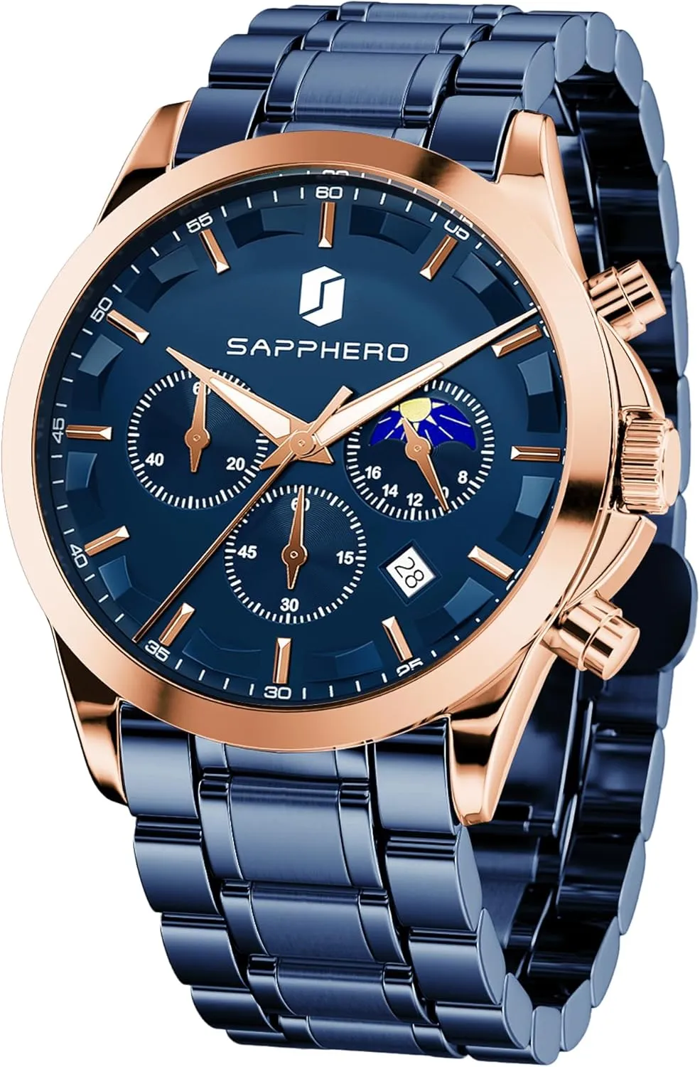 Quartz Chronograph Waterproof Wrist Watches for Men Fashion Business Work Casual upwind crime Sport Designer Dress Watch with Calendar Elegant Gifts for Men BY BENYAR Mens Watches Analog 