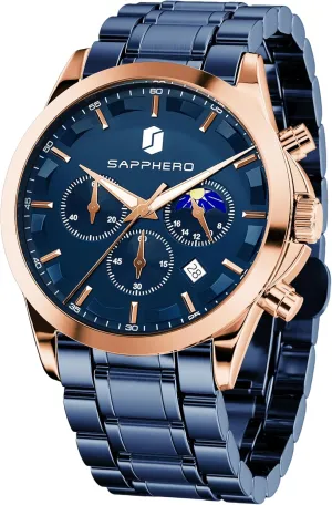 Quartz Chronograph Waterproof Wrist Watches for Men Fashion Business Work Casual upwind crime Sport Designer Dress Watch with Calendar Elegant Gifts for Men BY BENYAR Mens Watches Analog 