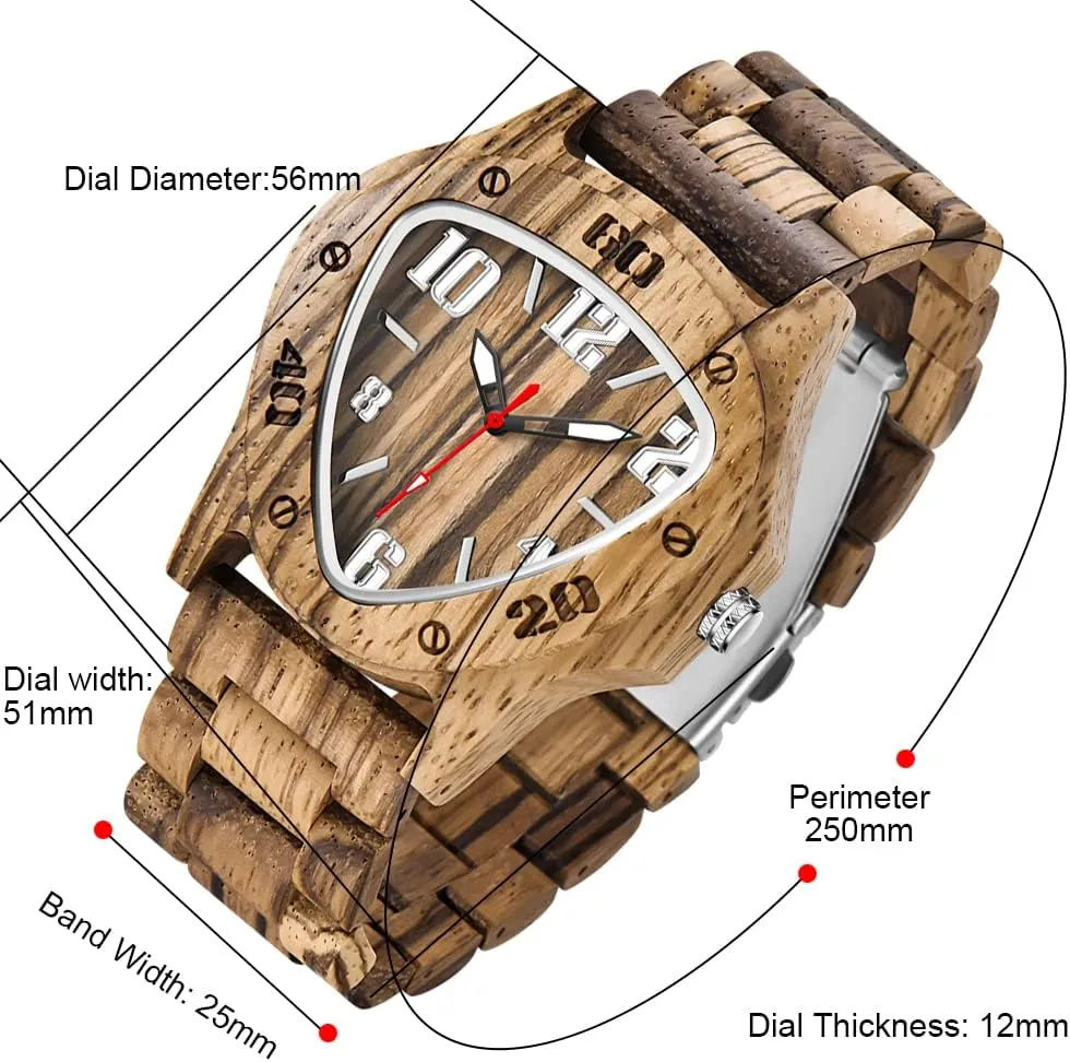 Quartz modulation exorbitant terrible Wood Mens Wrist Watch Men's Handmade Wooden Watches Mens Lightweight Analog 
