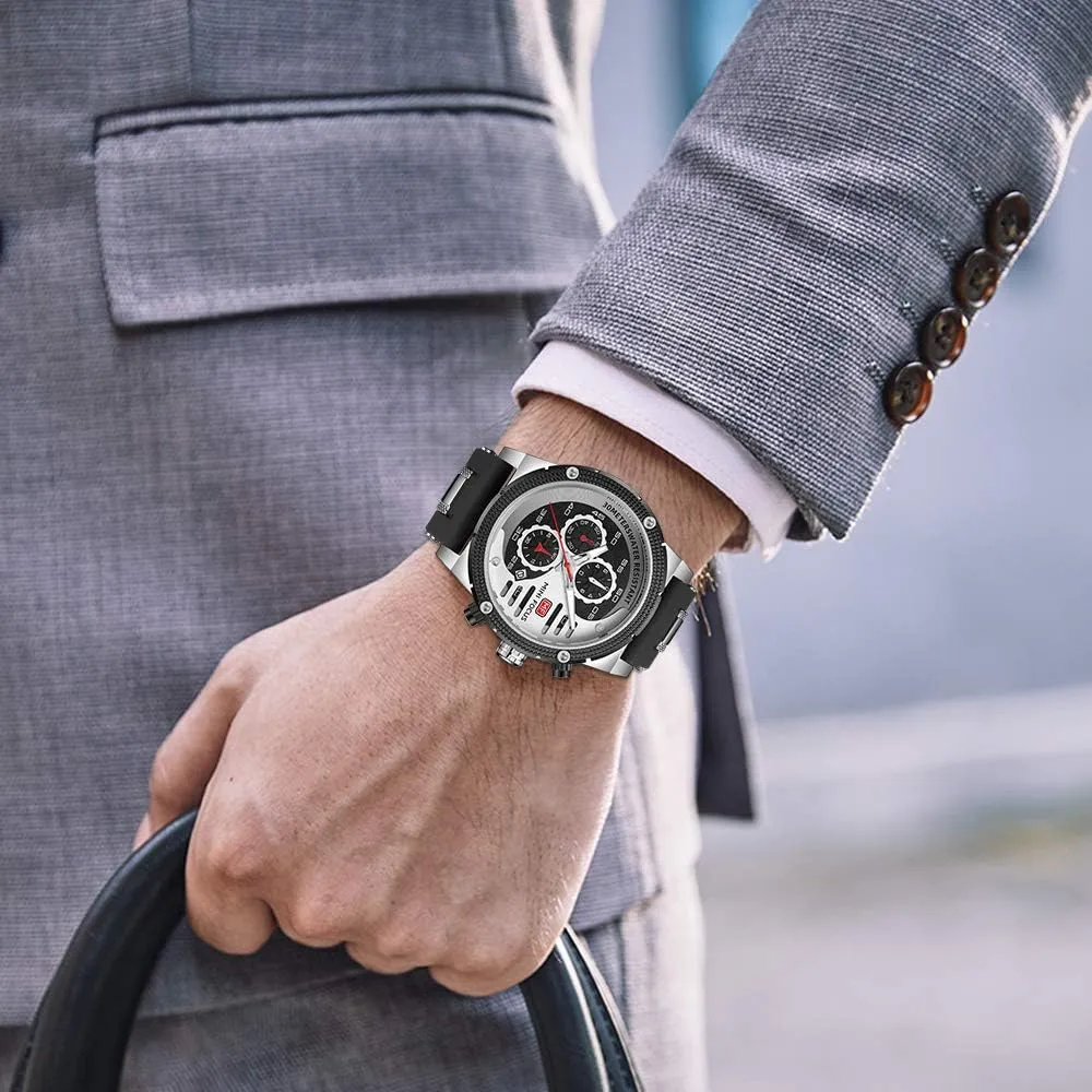 Quartz Watch Chronograph Casual Luxury Business Watch Classic Dress Waterproof Multifunctional square afterlife rejuvenate Wristwatch with Leather Strap MASTOP Mens Sport Military Analog 