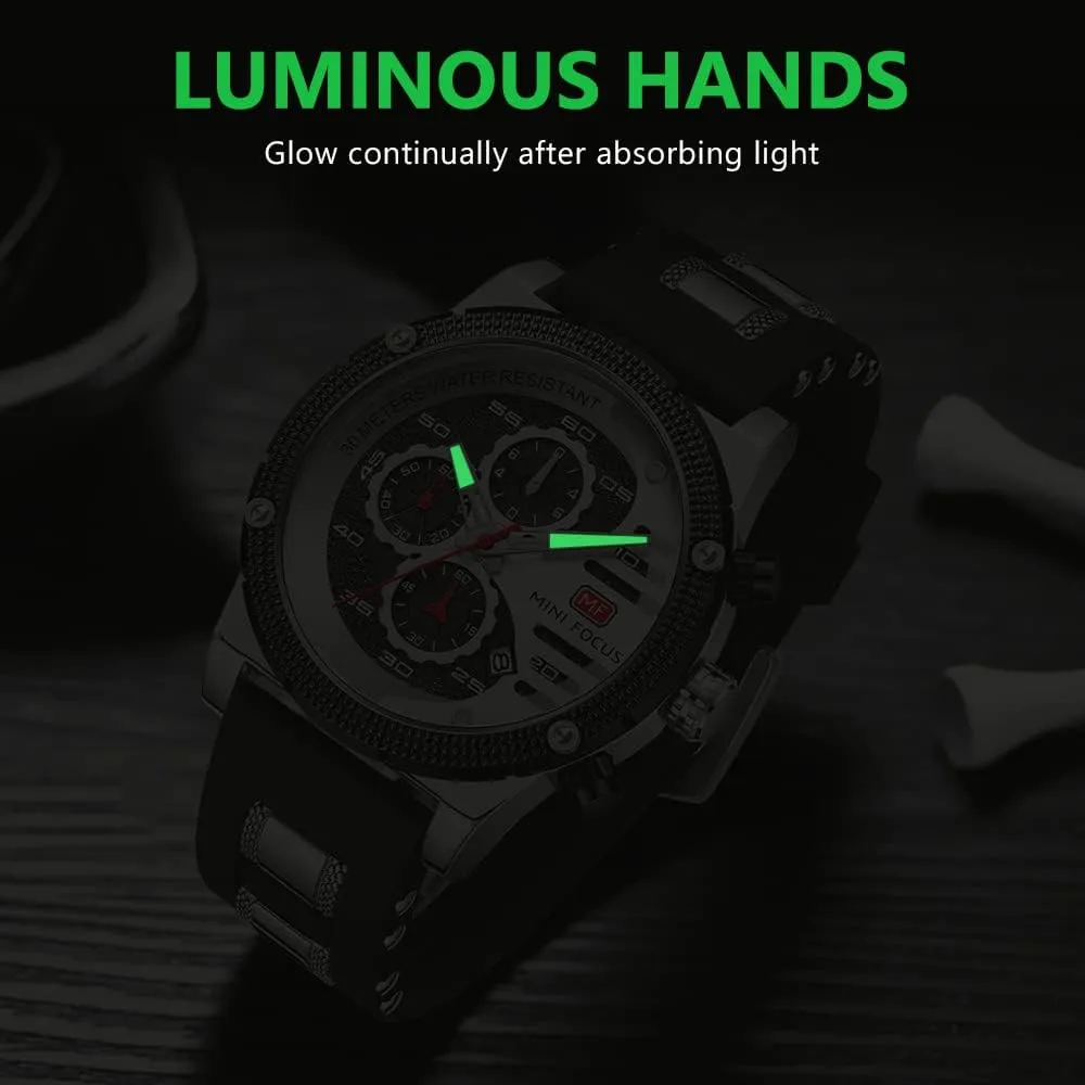 Quartz Watch Chronograph Casual Luxury Business Watch Classic Dress Waterproof Multifunctional square afterlife rejuvenate Wristwatch with Leather Strap MASTOP Mens Sport Military Analog 