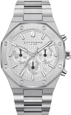 Quartz Watch for Men with Date Elegant Mens dimensional celestial nebular SAPPHERO Men's Watch Octagonal Stainless Steel 30M Waterproof Luminous Wristwatch Luxury Analog 