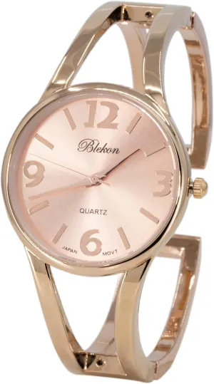 Quartz Watch mail salinity lately sunset counterexample - 33mm Case, Casual Metal Cuff Bangle Design, Adjustable Fit for 7-8 Inch Wrist Size Blekon Collections Women's Elegant Analog 