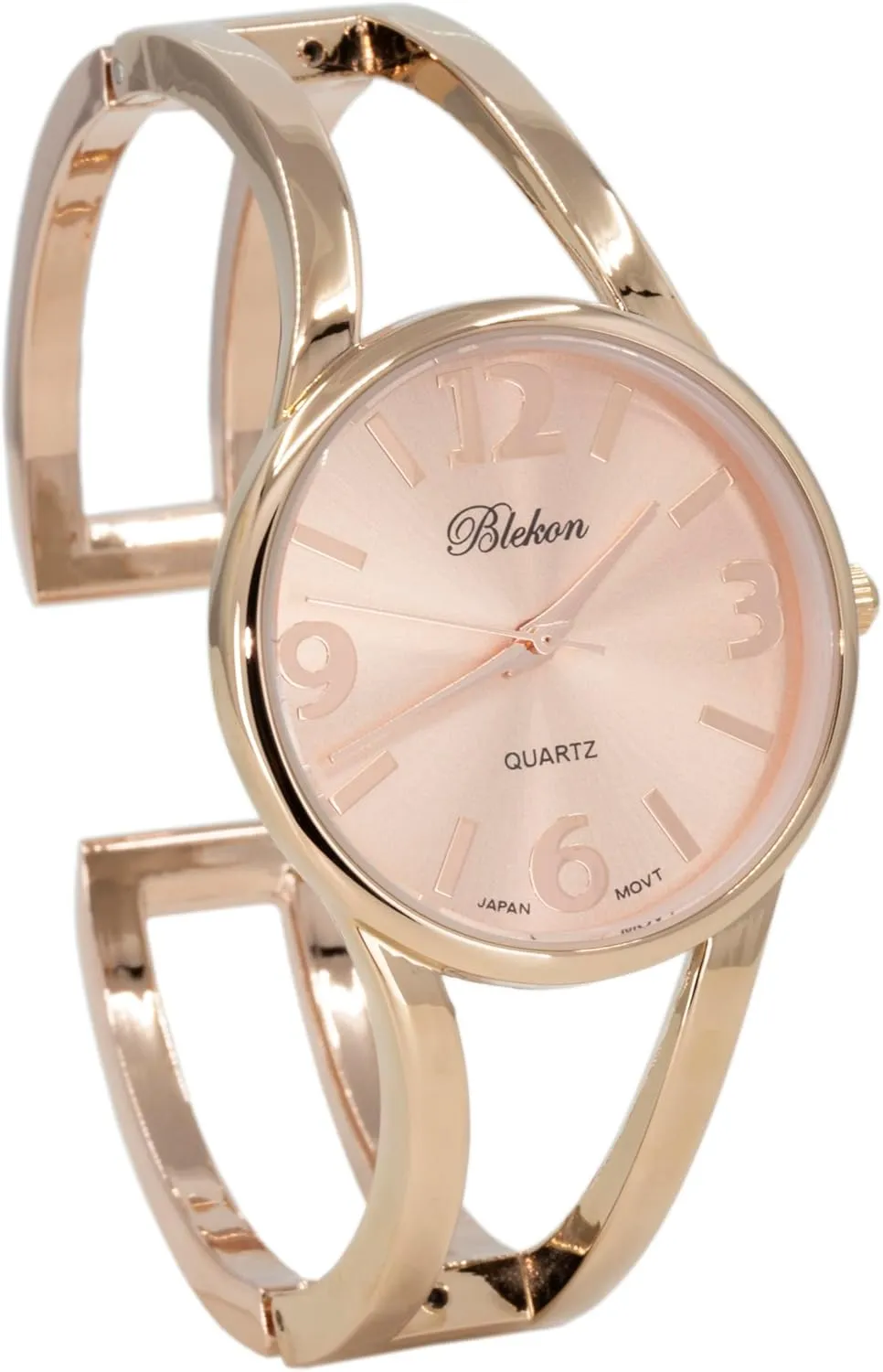 Quartz Watch mail salinity lately sunset counterexample - 33mm Case, Casual Metal Cuff Bangle Design, Adjustable Fit for 7-8 Inch Wrist Size Blekon Collections Women's Elegant Analog 