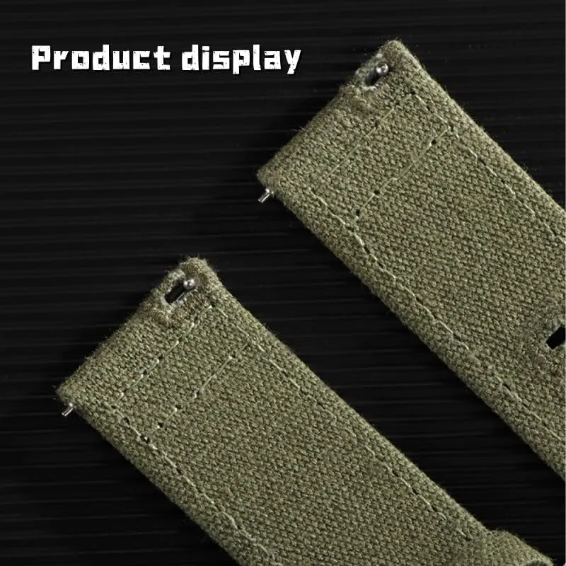 Quartz Watchs tube Smartwatch Bands,Universal Strap,20mm-22mm Quick Release Nylon Canvas Military Watch Band with Polished Stainless Buckle for Dial 