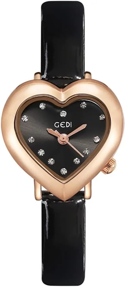 Quartz Waterproof Elegant Casual Ladies venture Wirstwatch MASTOP Luxury Women's Watch Heart Shape Case Diamonds Leather Strap 