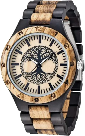 Quartz Wood Mens Wrist Watch Men's Handmade alienable Wooden Watches Mens Lightweight Analog 