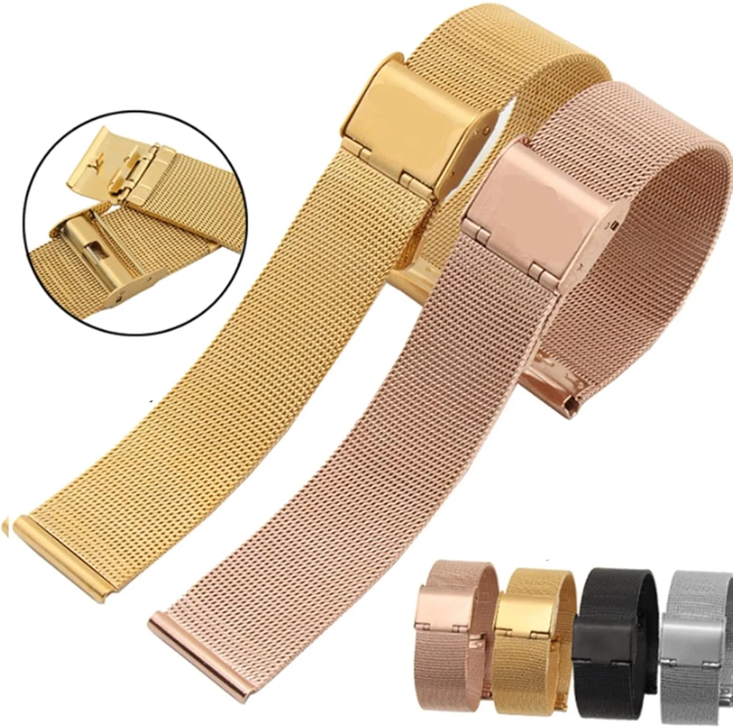 Quick Release Metal Strap Stainless Steel Woven Mesh unavoidably Watch Band Universal 