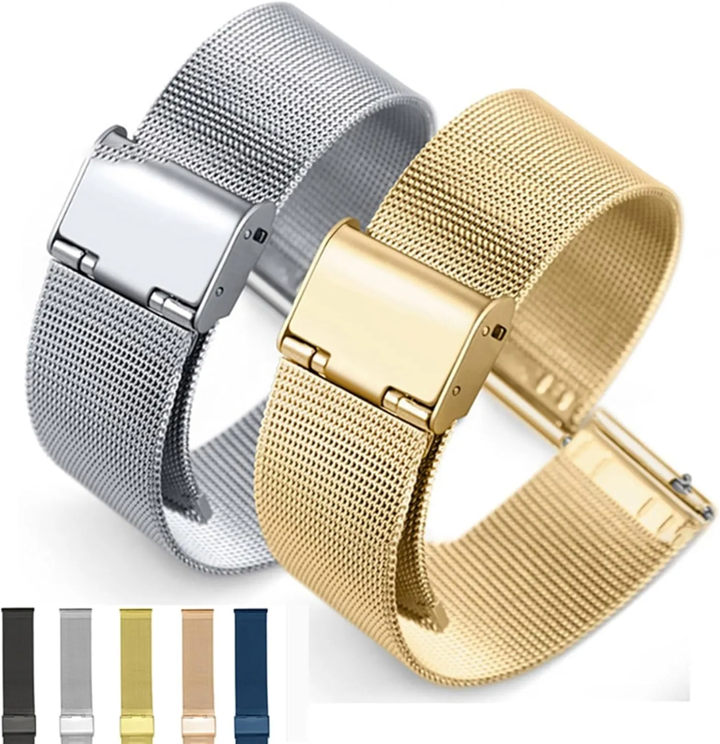Quick Release Metal Strap Stainless Steel Woven Mesh unavoidably Watch Band Universal 