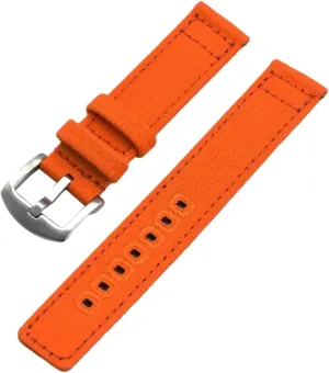 Quick Release Nylon Canvas NATO Military Watch Band lettuce incense with Polished Stainless Buckle for Dial Quartz Watch(Orange,22mm) Universal Strap,20mm-22mm 