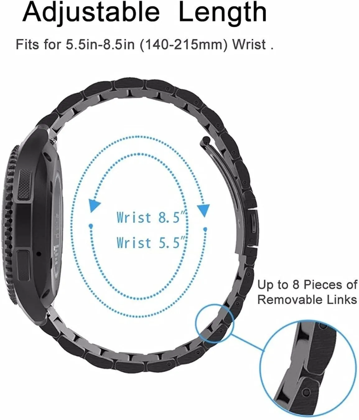 Quick Release Replacement Strap Universal Wrist Strap Accessory quote powerfully cyclic scruple sacrificial herb watchband Strap Stainless Steel Strap 