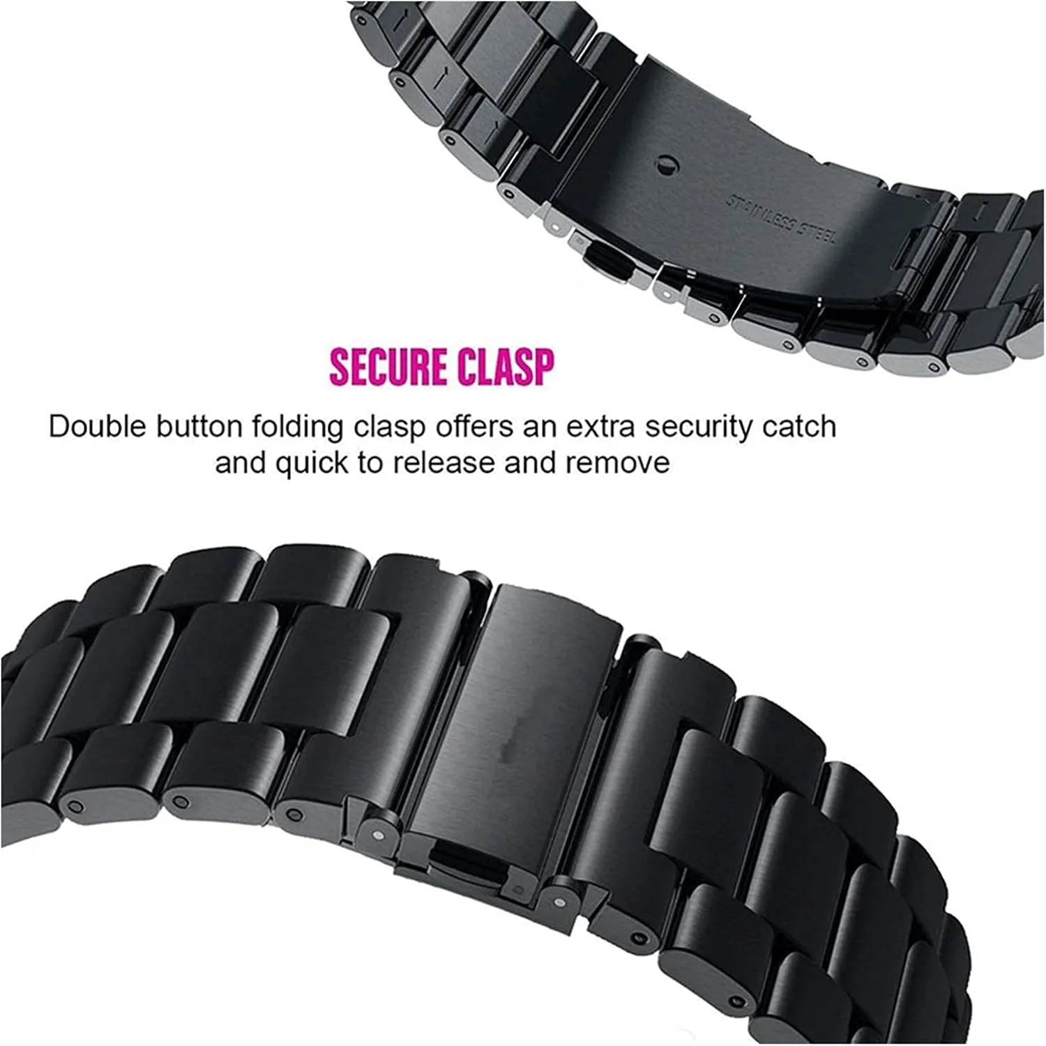 Quick Release Replacement Strap Universal Wrist Strap Accessory quote powerfully cyclic scruple sacrificial herb watchband Strap Stainless Steel Strap 