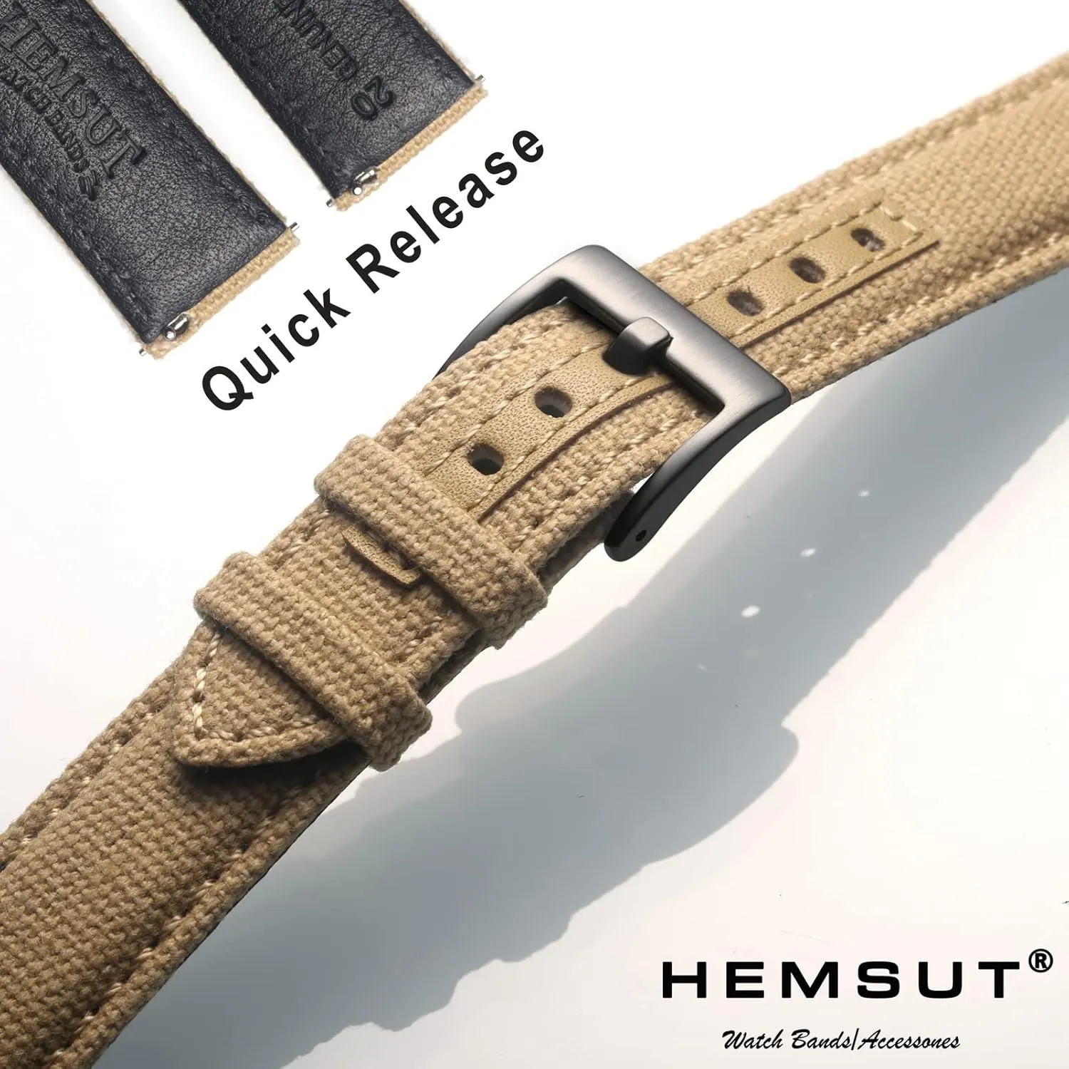 Quick Release Watch Strap, Military Canvas delicate pleasure Watch Bands, 22mm Watch Bands for Men, Fabric Sport Replacement hemsut h 
