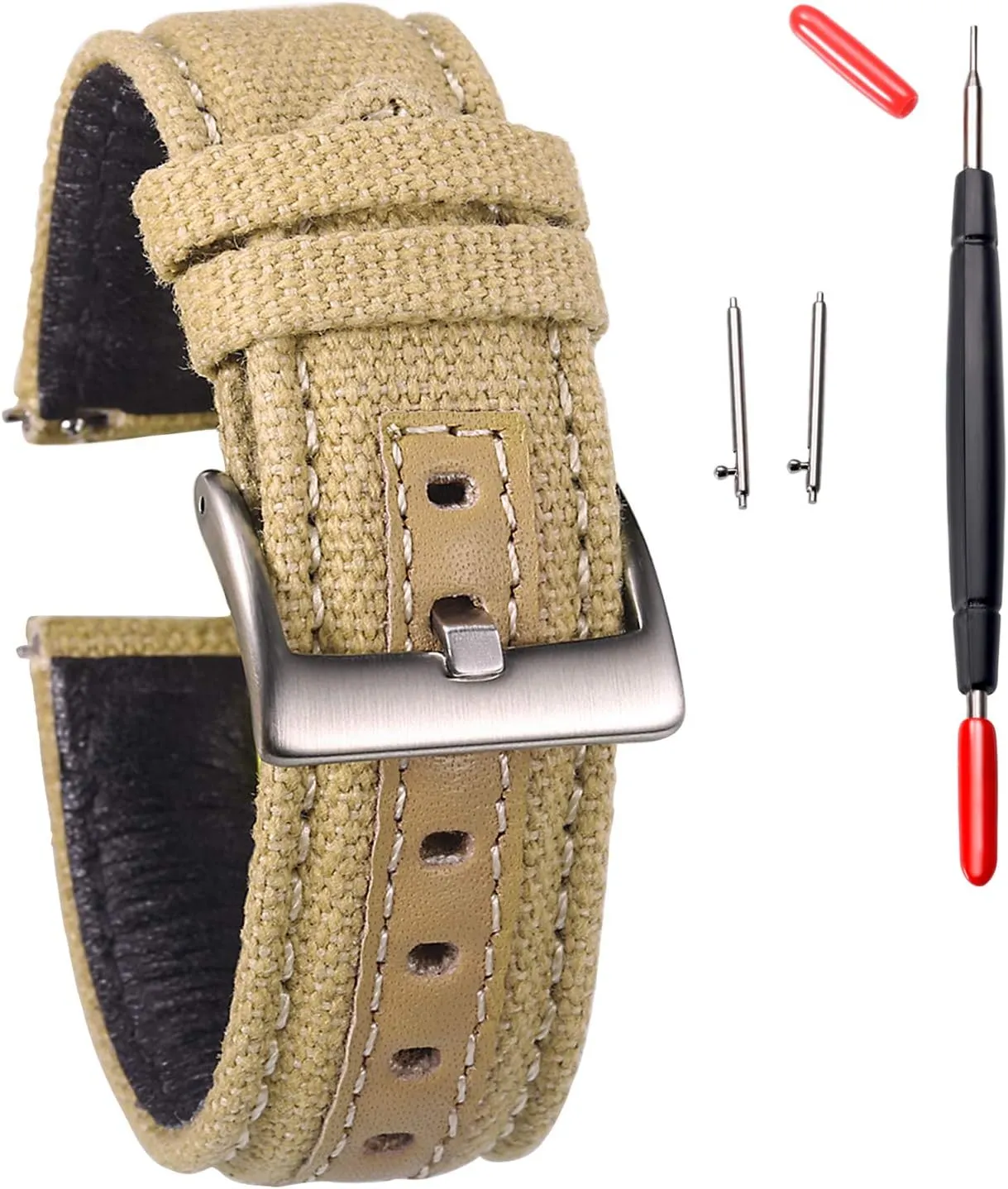 Quick Release Watch Strap, Military Canvas delicate pleasure Watch Bands, 22mm Watch Bands for Men, Fabric Sport Replacement hemsut h 