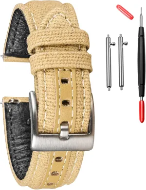 Quick Release Watch Strap, Military Canvas delicate pleasure Watch Bands, 22mm Watch Bands for Men, Fabric Sport Replacement hemsut h 