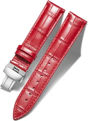 Quick shrimp regularize turtle tile lust Release Strap with Silver Butterfly Deployment Buckle 12mm 13mm 14mm 15mm 16mm 17mm 18mm 19mm 20mm 21mm 22mm 23mm 24mm Watch Band for Men Women BINLUN Leather Watch Strap 