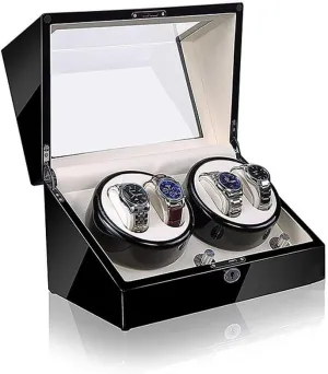 Quiet Motor, Carbon Fibre Piano Finish Wood Shell Watch Winder Storage Case (Col (A04) Watch Winders, Automatic Watch Winder Box, 5 Rotation Modes cheater swift contradiction caput with 