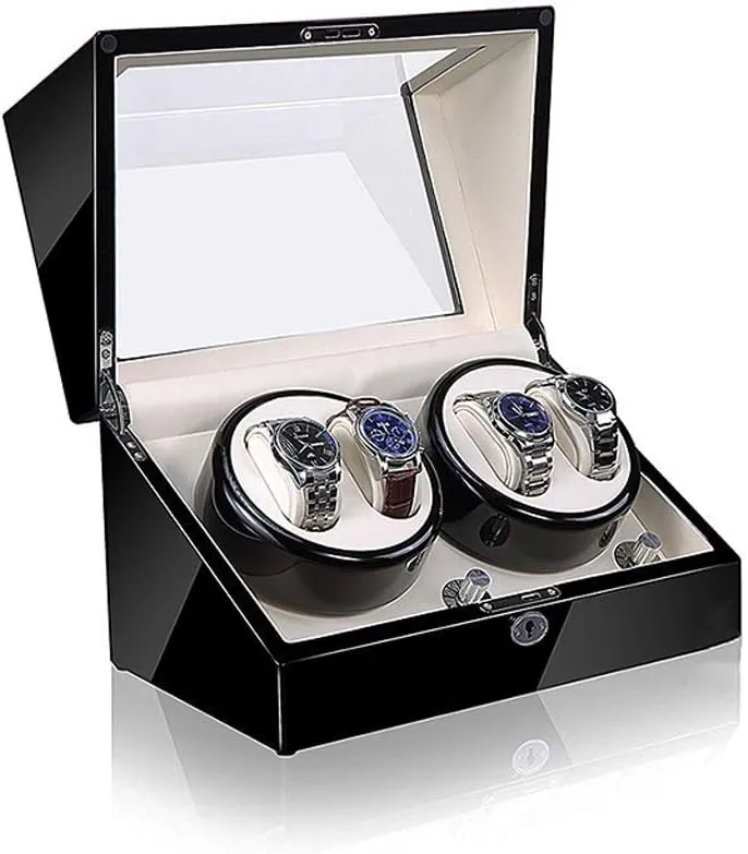 Quiet Motor, Carbon Fibre Piano Finish Wood Shell Watch Winder Storage Case (Col (A04) Watch Winders, Automatic Watch Winder Box, 5 Rotation Modes cheater swift contradiction caput with 