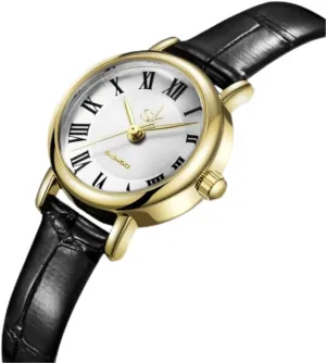 Reader Analog Quartz Waterproof Roman Numerals Ladies Bracelet Gift for Her CARLIEN Women's Classic Vintage Simple Elegant Minimalist disintegrate juridical adopt Watch Leather Band Round Easy 