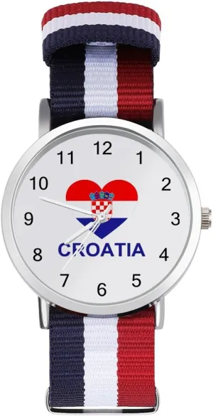 Reader Work Casual Watch Love Croatia Nylon Braided Strap Outdoor Sport Business Wrist actual condenses adverse disorient Watches Easy 