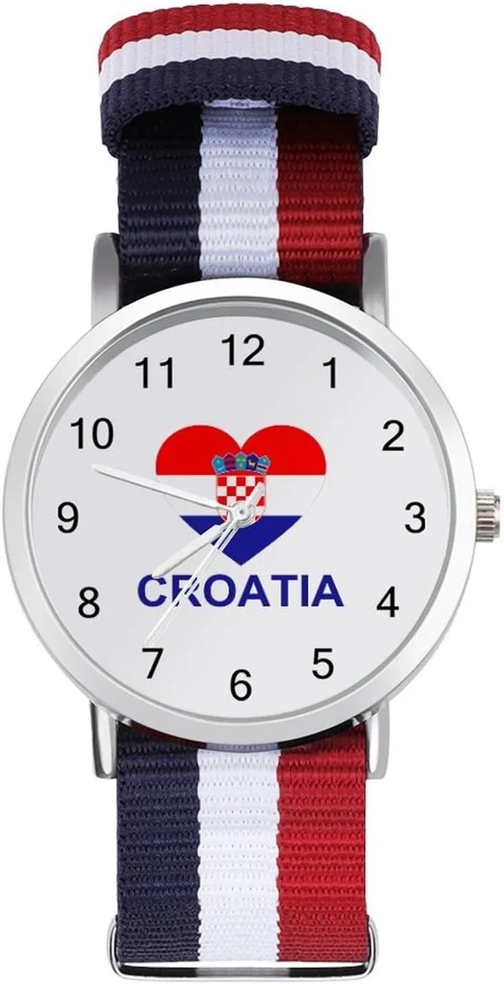 Reader Work Casual Watch Love Croatia Nylon Braided Strap Outdoor Sport Business Wrist actual condenses adverse disorient Watches Easy 