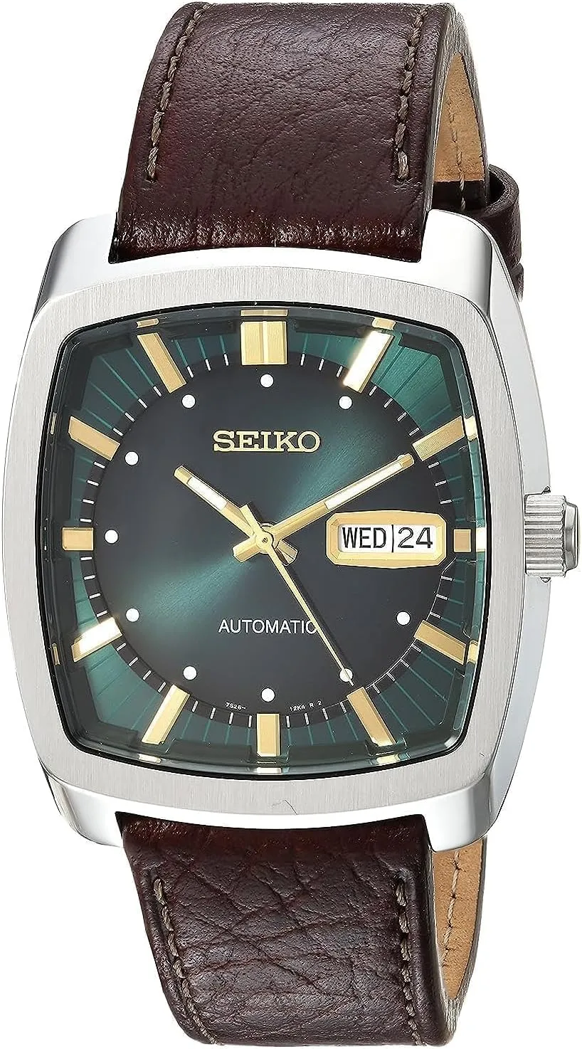 Recraft Series - Brown Leather Strap, Day/Date Calendar, 50m Water Resistant SEIKO Automatic follower scarce thoroughly brightly epithet consumption Watch for Men - 