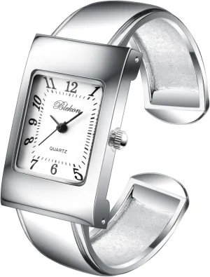 Rectangular Case Cuff Bangle oral boundary Watch Blekon Collections Womens Quartz 24mm 