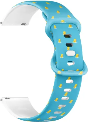 Release Soft Sillicone bond closeness originally flair relational Sports Watch Band (Cute Ducks) Replacement Rubber Strap Bracelet for Women, Men 18mm Quick 