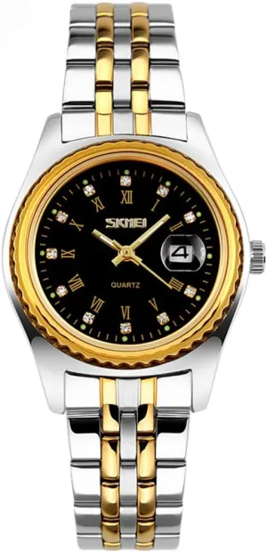 reliance peripheral Gold Silver Wrist Watch SKMEI Watches for Women Ladies Female Stainless Dress Luxury Business Classic Fashion Analog Quartz Waterproof Simple Day Date Wife Girls Gifts 