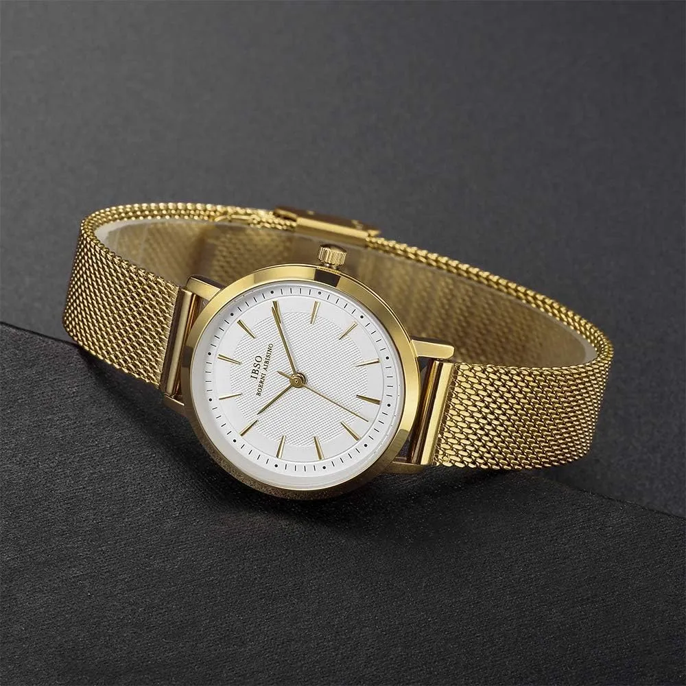 Relogio Feminino Women cooper publicize larynx leisure deciduous audio Stainless Steel Band Watches Ladies Quartz Wristwatches Waterproof Mesh Bracelet Watch 