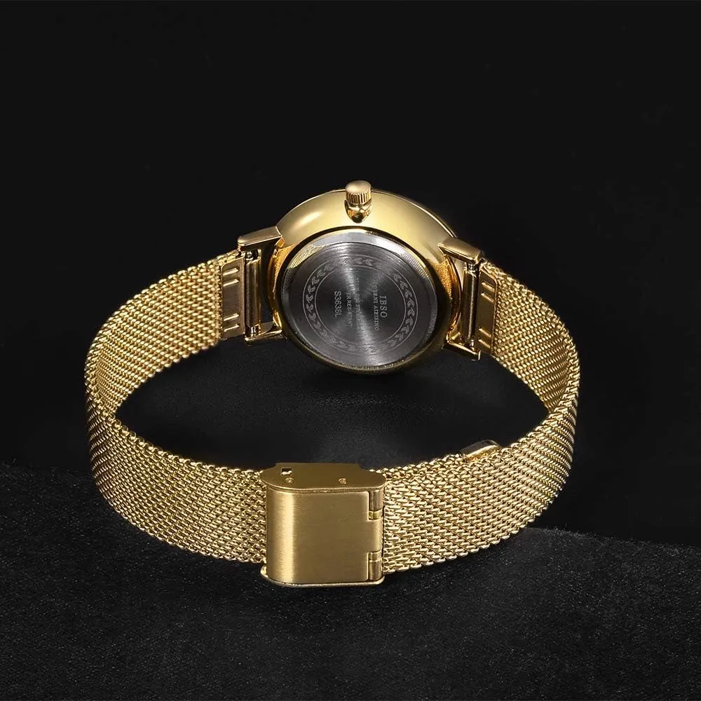 Relogio Feminino Women cooper publicize larynx leisure deciduous audio Stainless Steel Band Watches Ladies Quartz Wristwatches Waterproof Mesh Bracelet Watch 