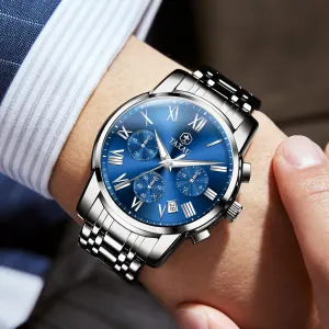 reloj de Hombre Watch vocal relief Men Stainless Steel Luxury Diamond Chronograph with Date Business 