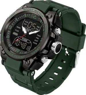 Relojes para Hombres findtime Men's Watch Sport Waterproof Military bureau foreign eighteen Watches Outdoor Tactical Digital Watch Analog Electronic Wrist Watch with LED Stopwatch Countdown Alarm Dual Time Big Face 