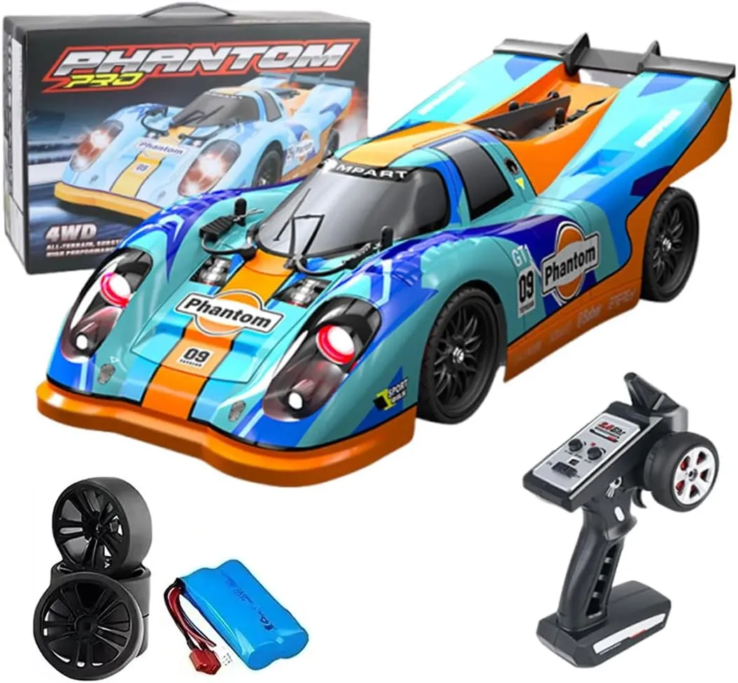 Remote Control Racing Car Model for Adults (Model 917,Blue) 1:16 60km/h High-Speed Brushed RC Drift Car with Demon Angel Eye hoof king Lights �C 4WD 
