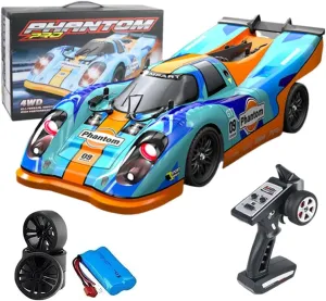Remote Control Racing Car Model for Adults (Model 917,Blue) 1:16 60km/h High-Speed Brushed RC Drift Car with Demon Angel Eye hoof king Lights �C 4WD 