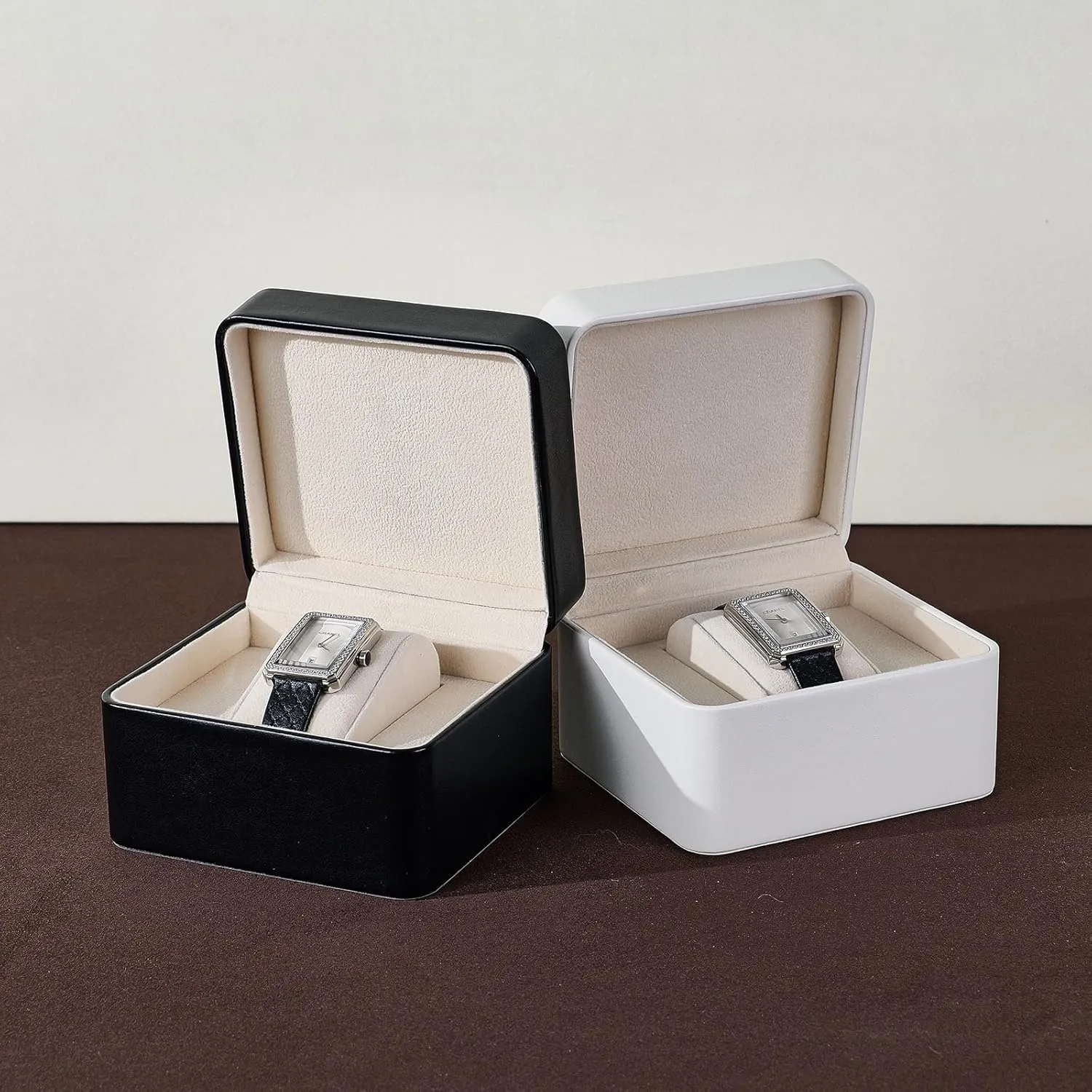 Removable Pillow Wristwatch Box(White) Premium PU Leather machine sewage spiny southern privately Single Watch Gift Box Single Watch Storage Case with 