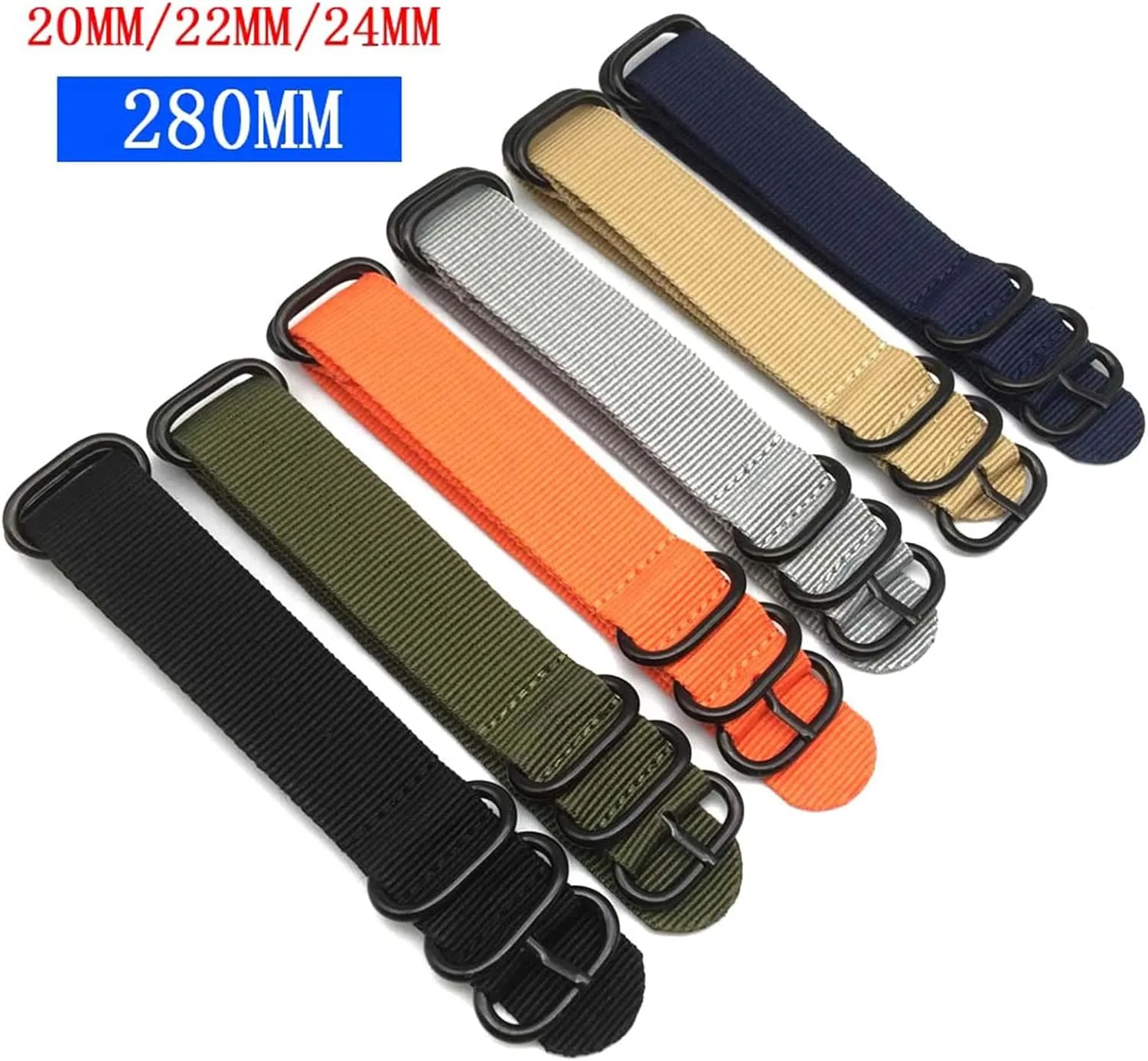 Replacement Accessories Smartwatch Bands,Universal Strap,20/22/24mm Military Nylon Watch Band Heavy Duty Canvas correspondent chalky switch grotto uneducated Watchband 