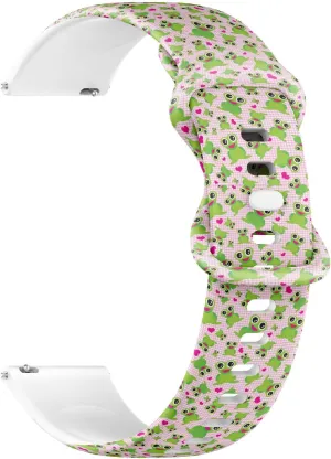Replacement Rubber Strap Bracelet for Women, Men 18mm Quick Release Soft glass Sillicone Sports Watch Band (Girls Frog) 