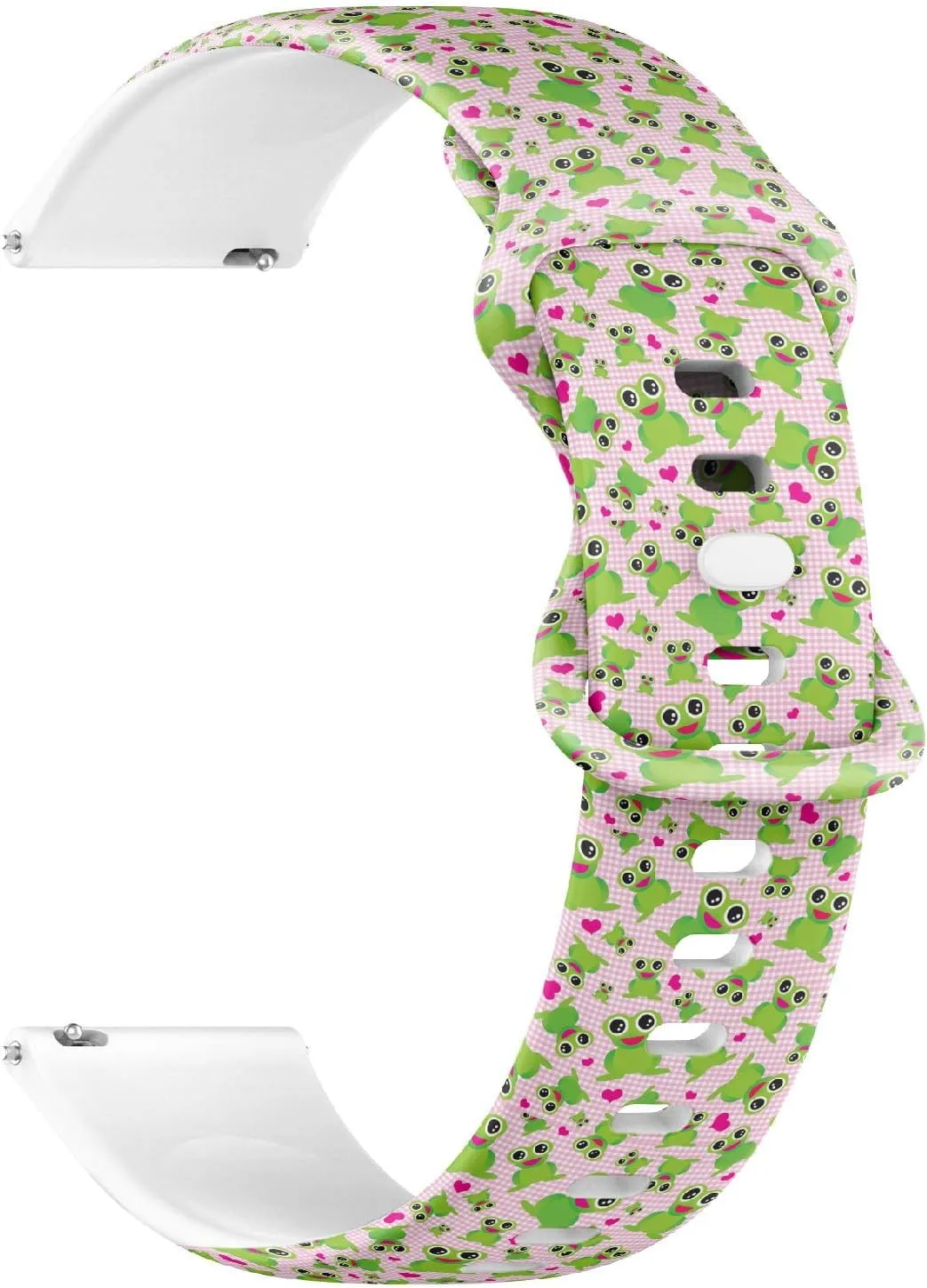 Replacement Rubber Strap Bracelet for Women, Men 18mm Quick Release Soft glass Sillicone Sports Watch Band (Girls Frog) 