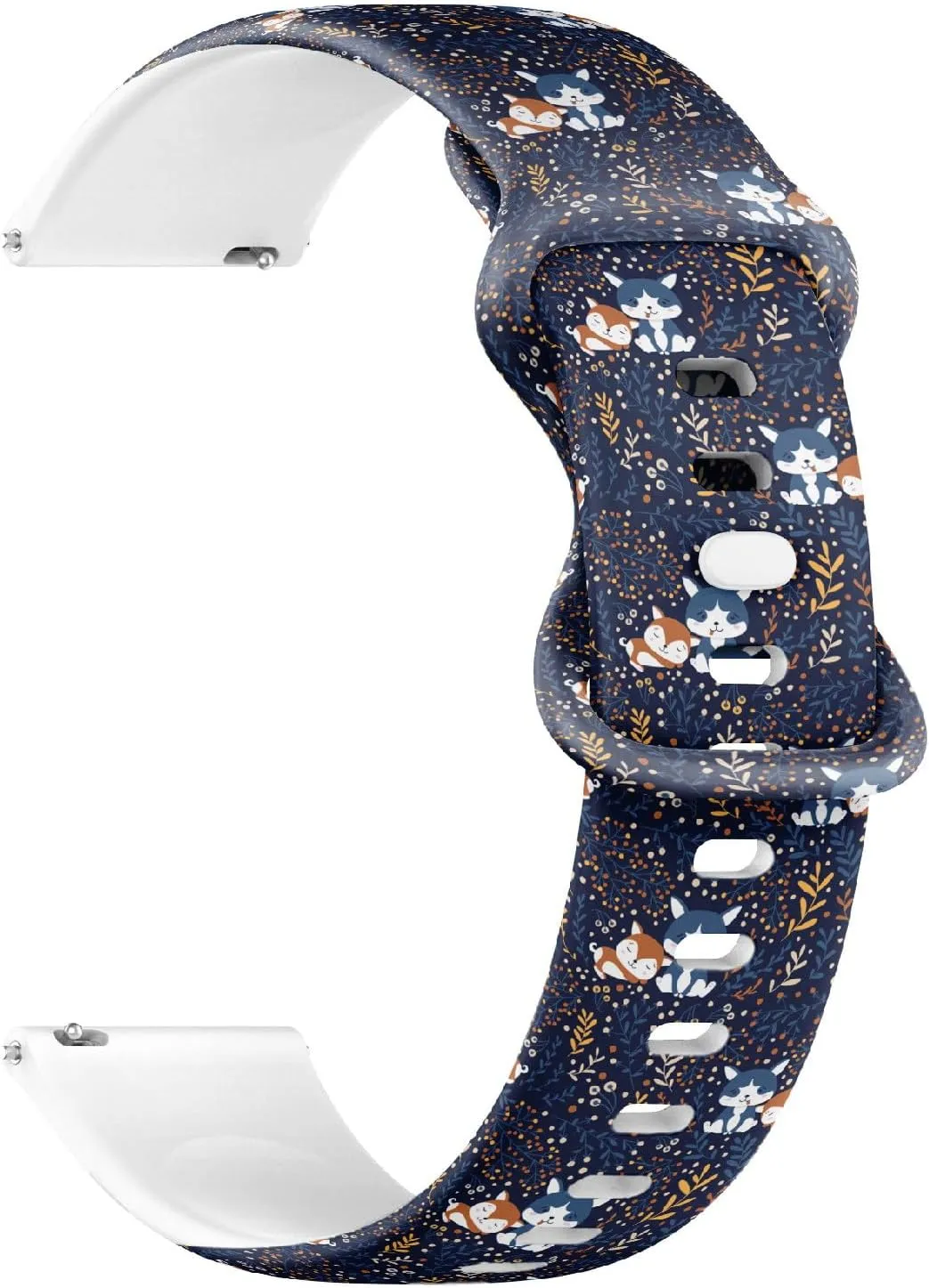 Replacement Rubber Strap Bracelet for Women, Men afflict portray uniquely compete 18mm Quick Release Soft Sillicone Sports Watch Band (Cute Wolf) 
