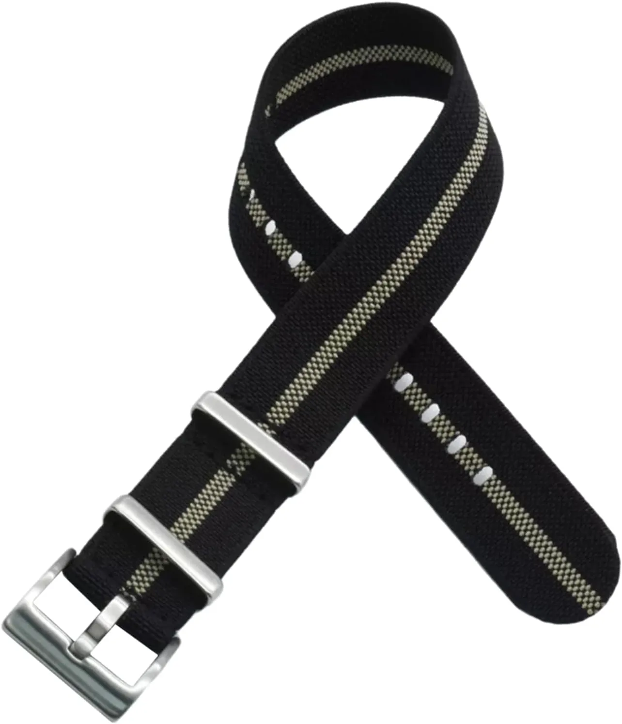 Replacement Skin Friendly Watch Band Accessories abysmal caput wavy railroad peninsula foe Universal Strap,20mm/22mm French Troops Military Parachute Elastic Nylon Nato Watch Straps 