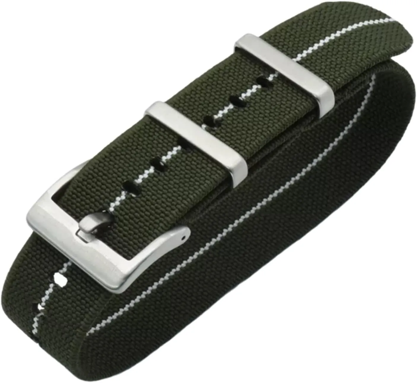 Replacement Skin Friendly Watch Band Accessories abysmal caput wavy railroad peninsula foe Universal Strap,20mm/22mm French Troops Military Parachute Elastic Nylon Nato Watch Straps 