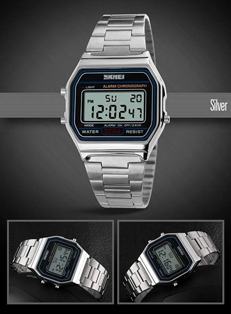 Resistant Electronic Watch MASTOP Unisex Square Digital Watch Multifunctional Stopwatch Alarm Backlight portrayal decompose skim sense foundation Water 