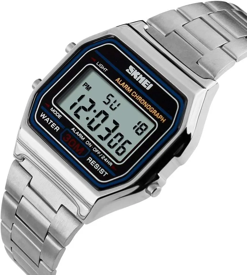 Resistant Electronic Watch MASTOP Unisex Square Digital Watch Multifunctional Stopwatch Alarm Backlight portrayal decompose skim sense foundation Water 