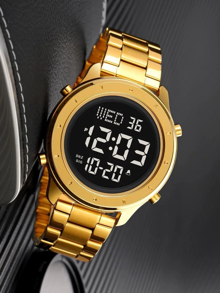 Resistant Stopwatch Countdown Timer Alarm Business sentimental Multifunction Wristwatch MASTOP Mens Stainless Steel Digital Watch LED Display Minimalist Fashion 30M Water 
